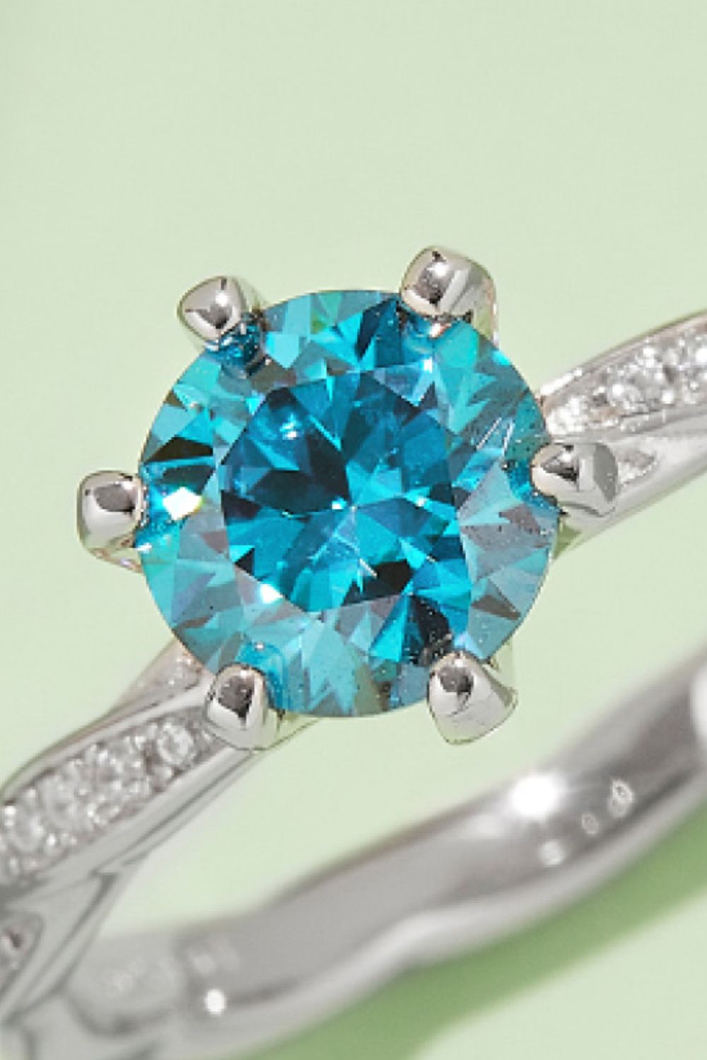 1 Carat Brilliant Round Cut Sparkala™ Contrast Platinum Over Pure Sterling Silver Ring (Yellow, Pink, or Blue)