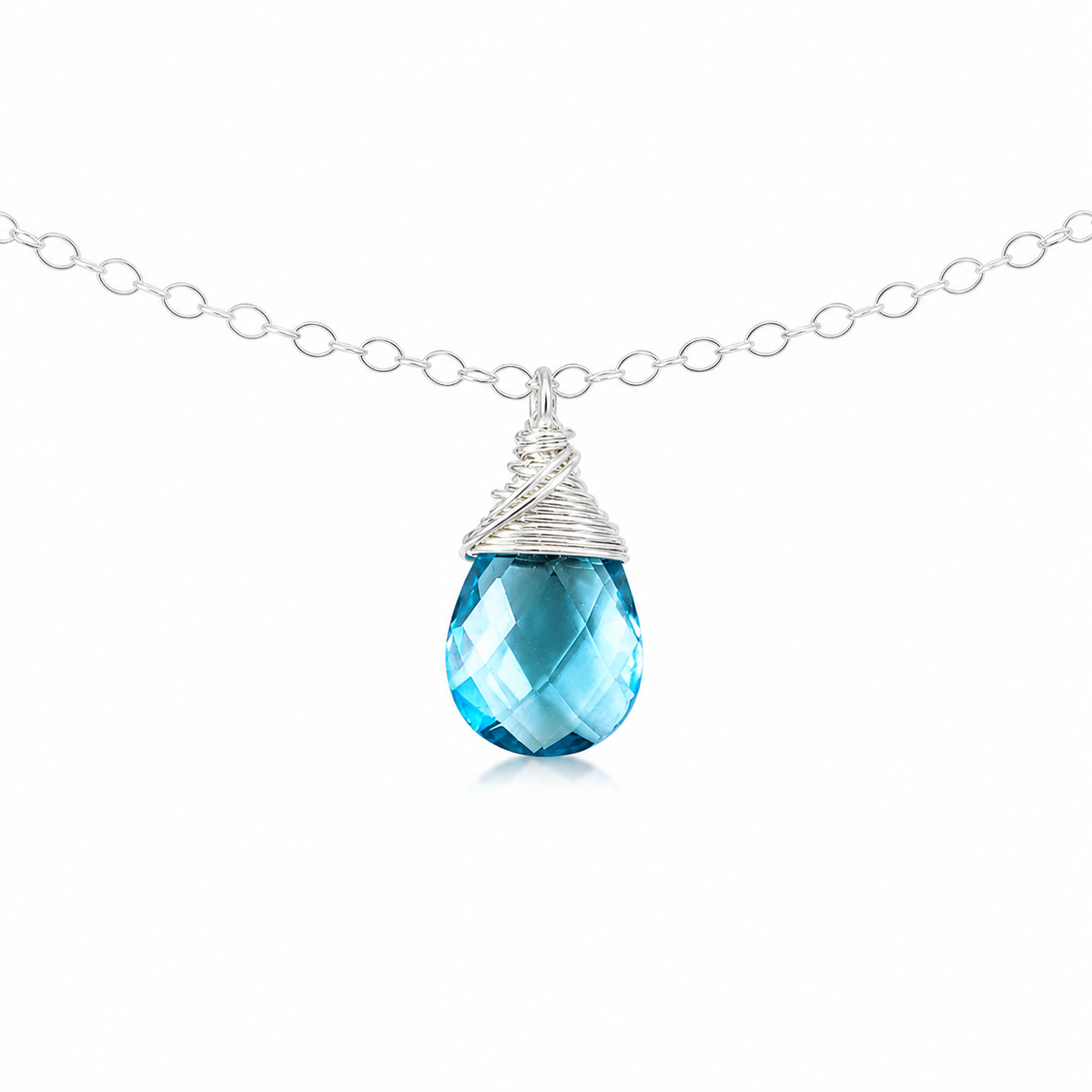December Birthstone Necklace - Silver