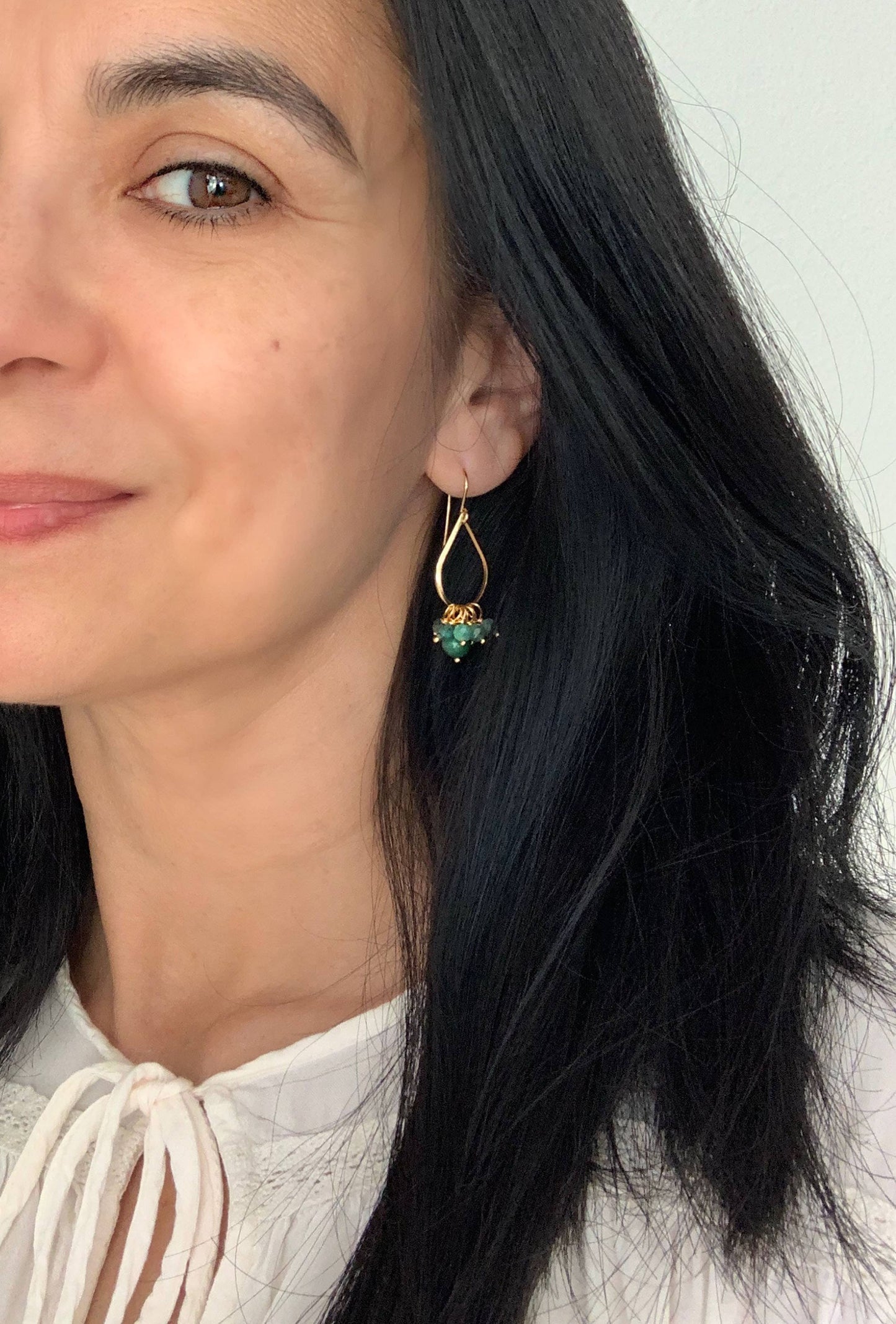 Jade + Emerald Teardrop Earrings