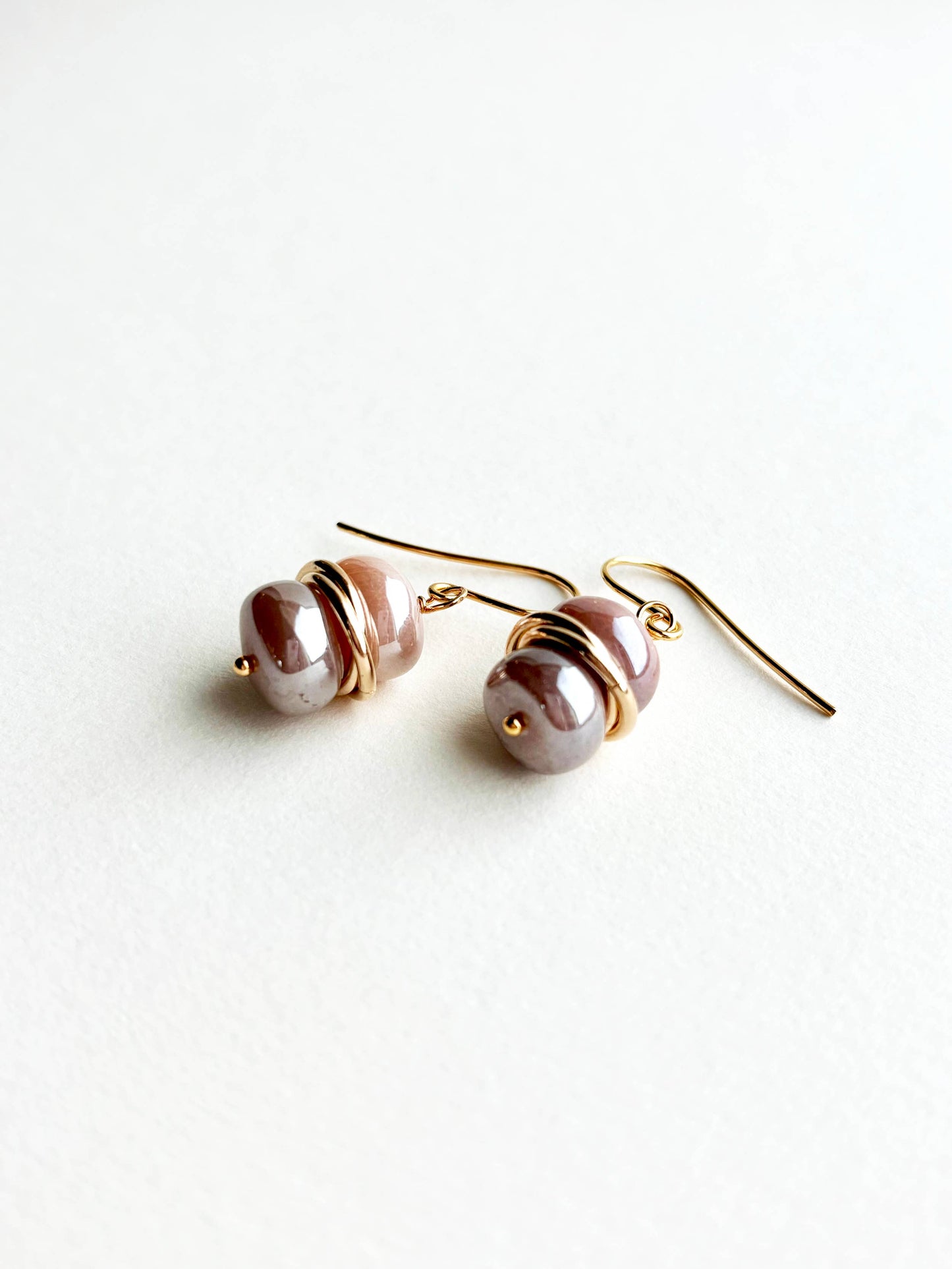 Peach Moonstone Earrings