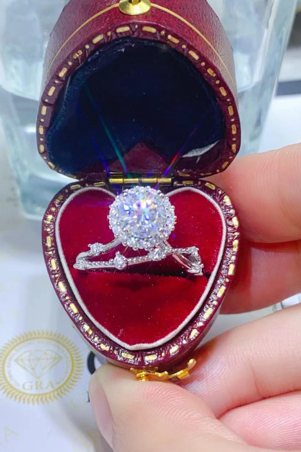 1 Carat Green Sparkala™ Platinum-Plated Ring