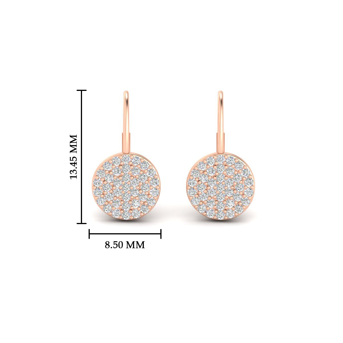 Diamond Disc Drop Earring