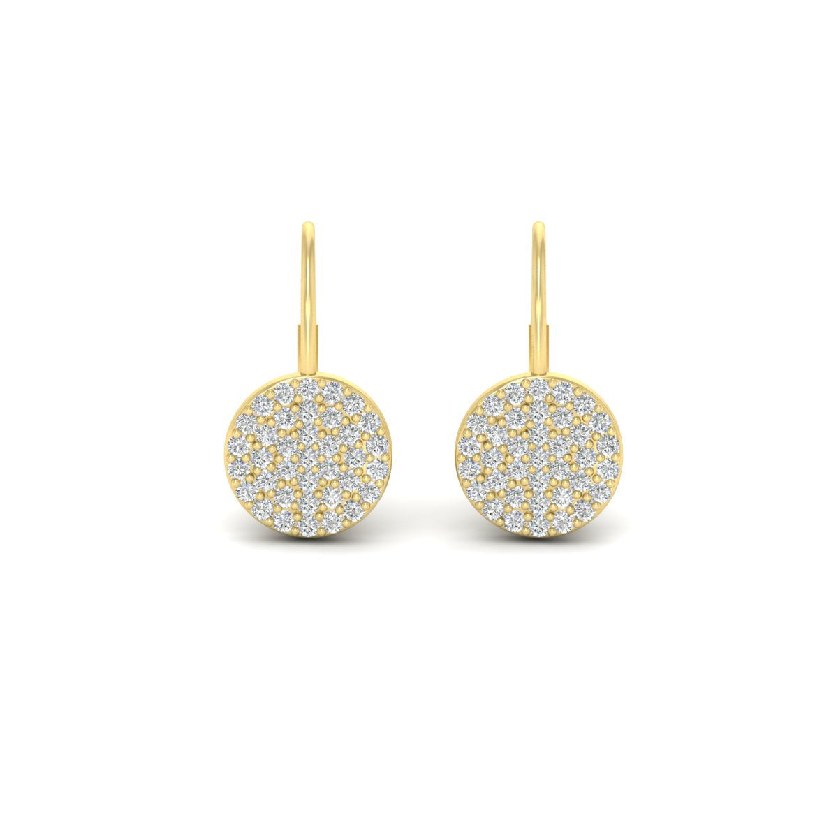 Diamond Disc Drop Earring