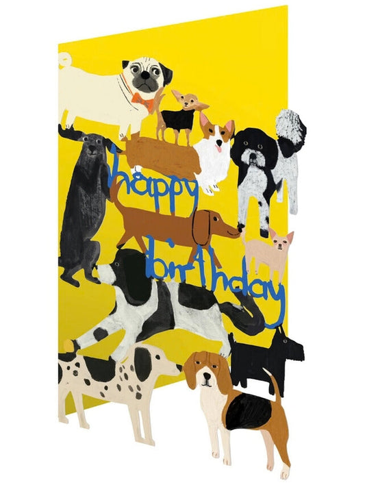 Playful Dogs Lasercut Birthday Card