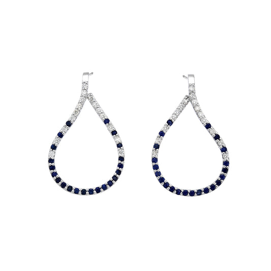 Teardrop Diamond & Sapphire Earrings