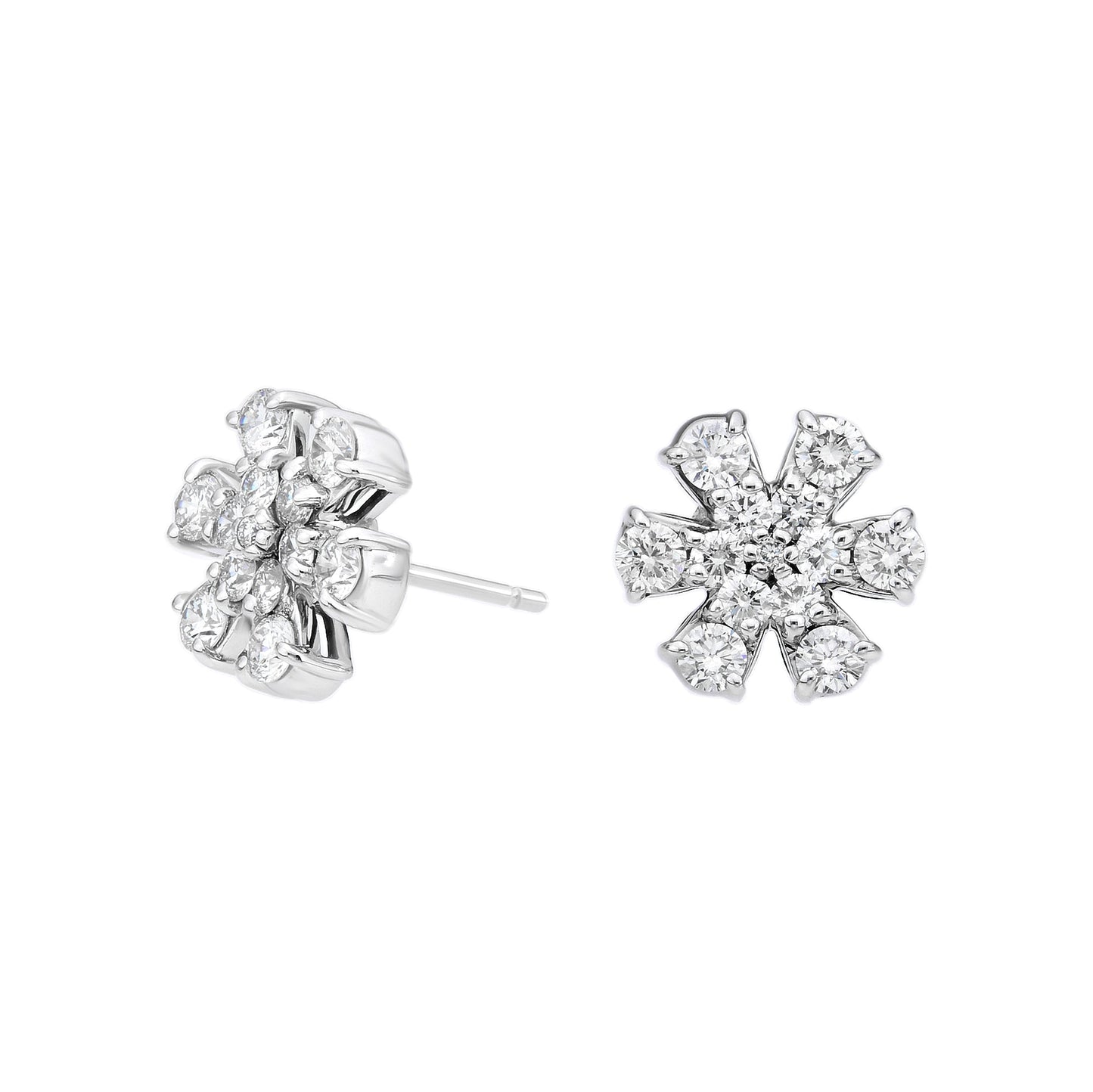 Flower Stud Cluster Earrings