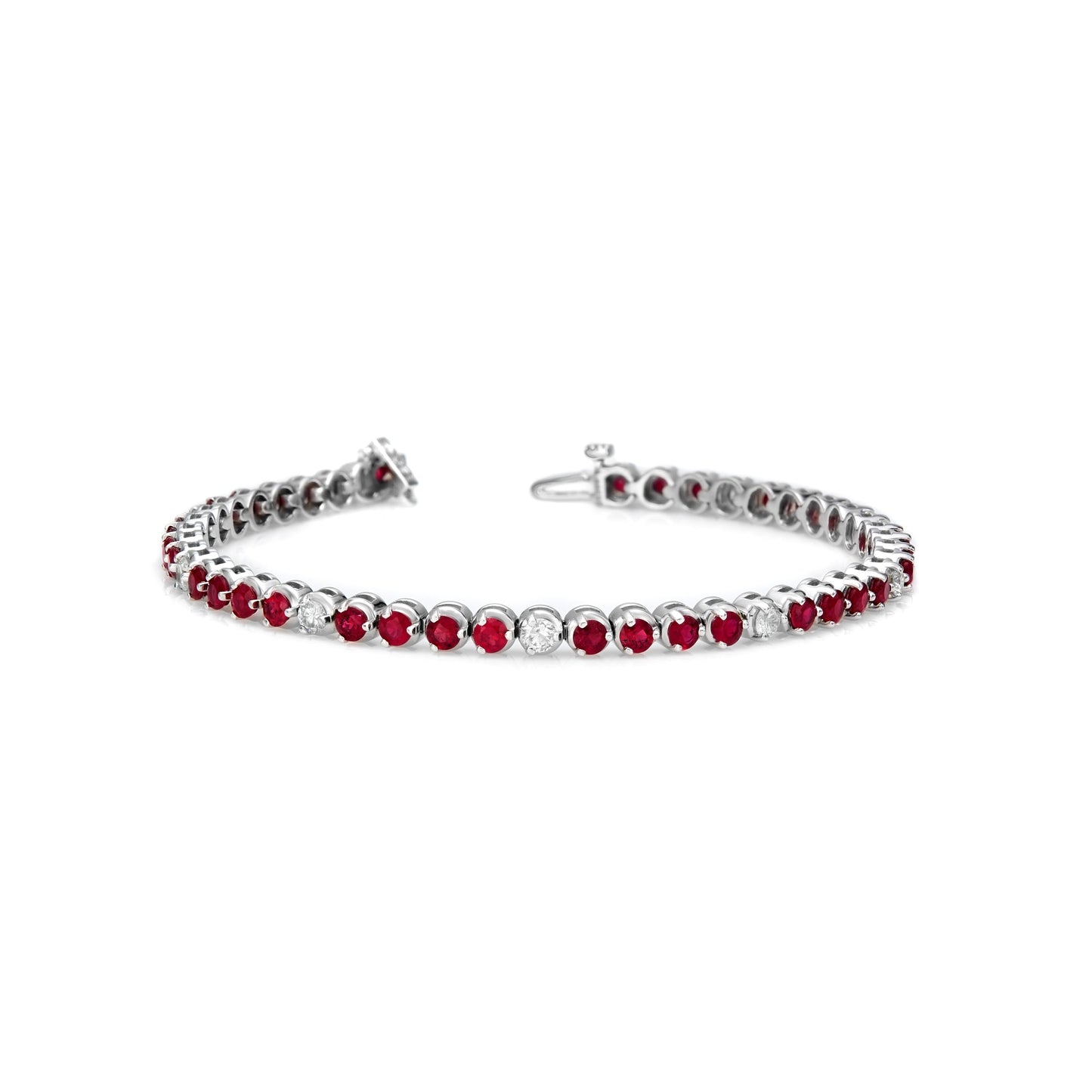 Three Prong Diamond & Fancy Color Alternating Bracelet