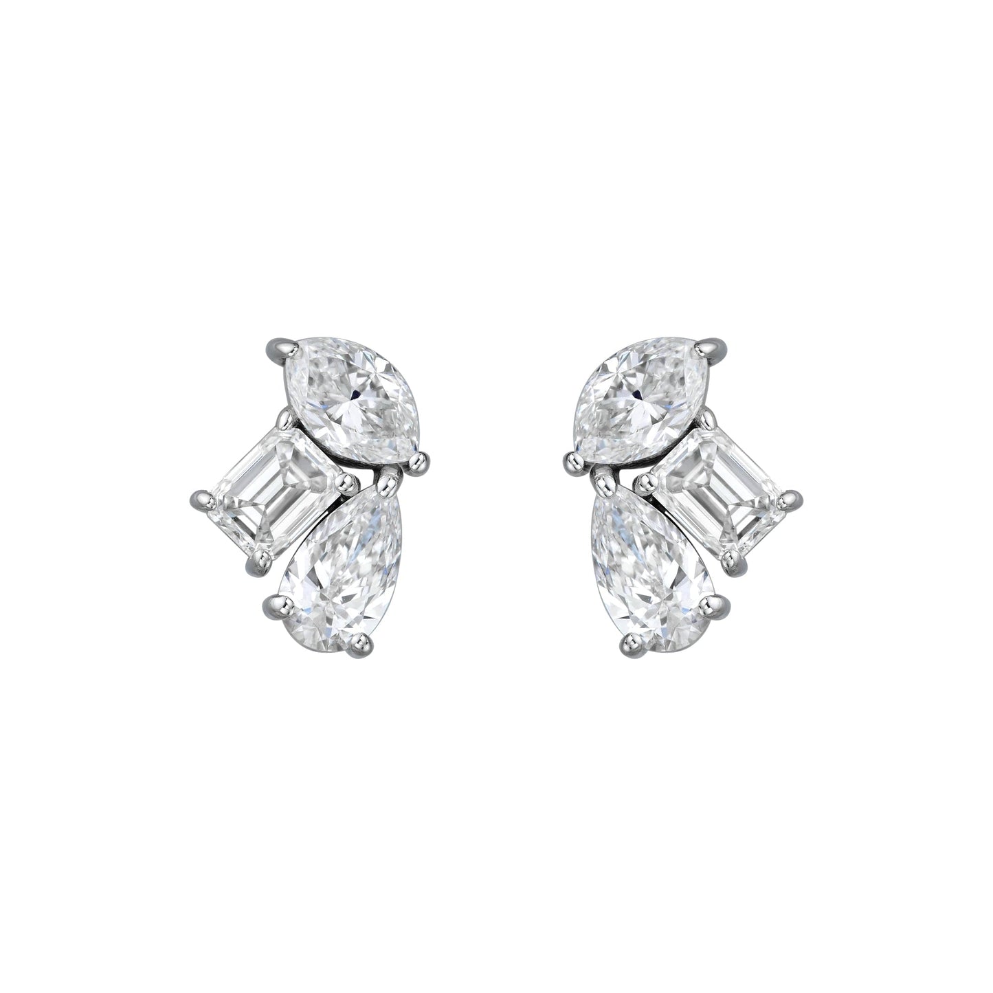 Mixed Shape Trio Stud Earrings