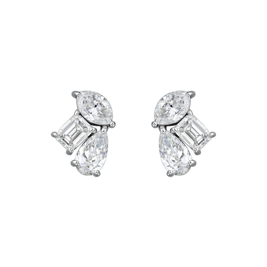 Mixed Shape Trio Stud Earrings