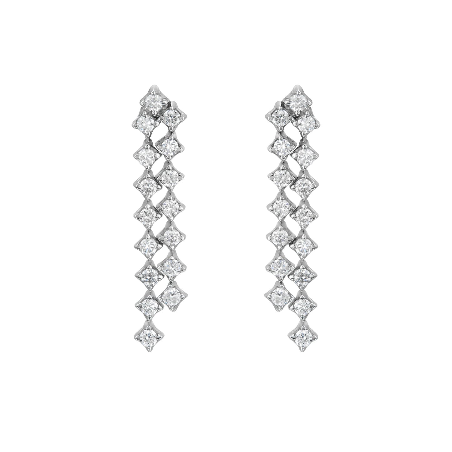 Double Line Square Drop Earrings