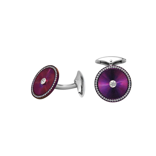Purple Titanium Disc Cufflinks