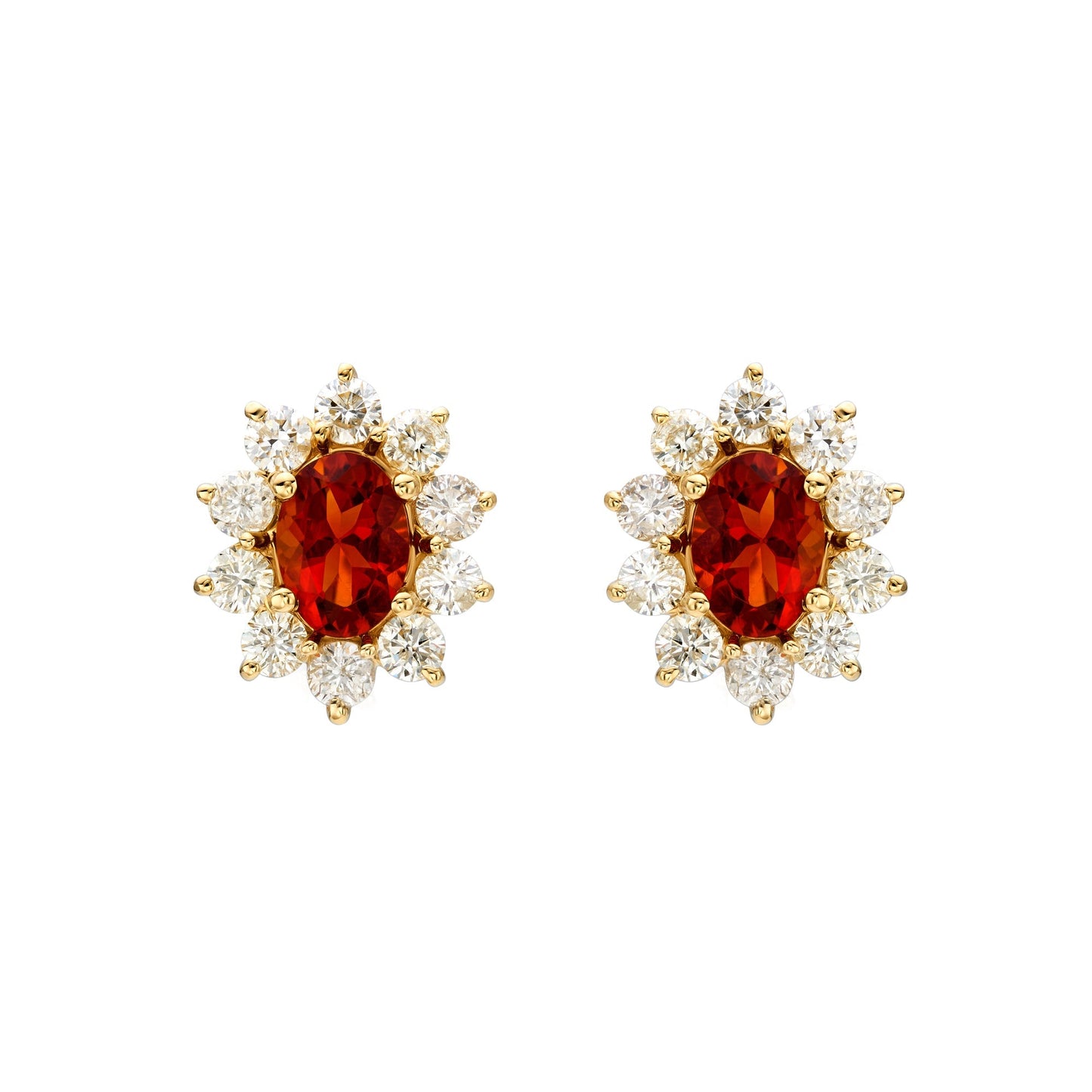 Multicolor Oval Halo Earrings