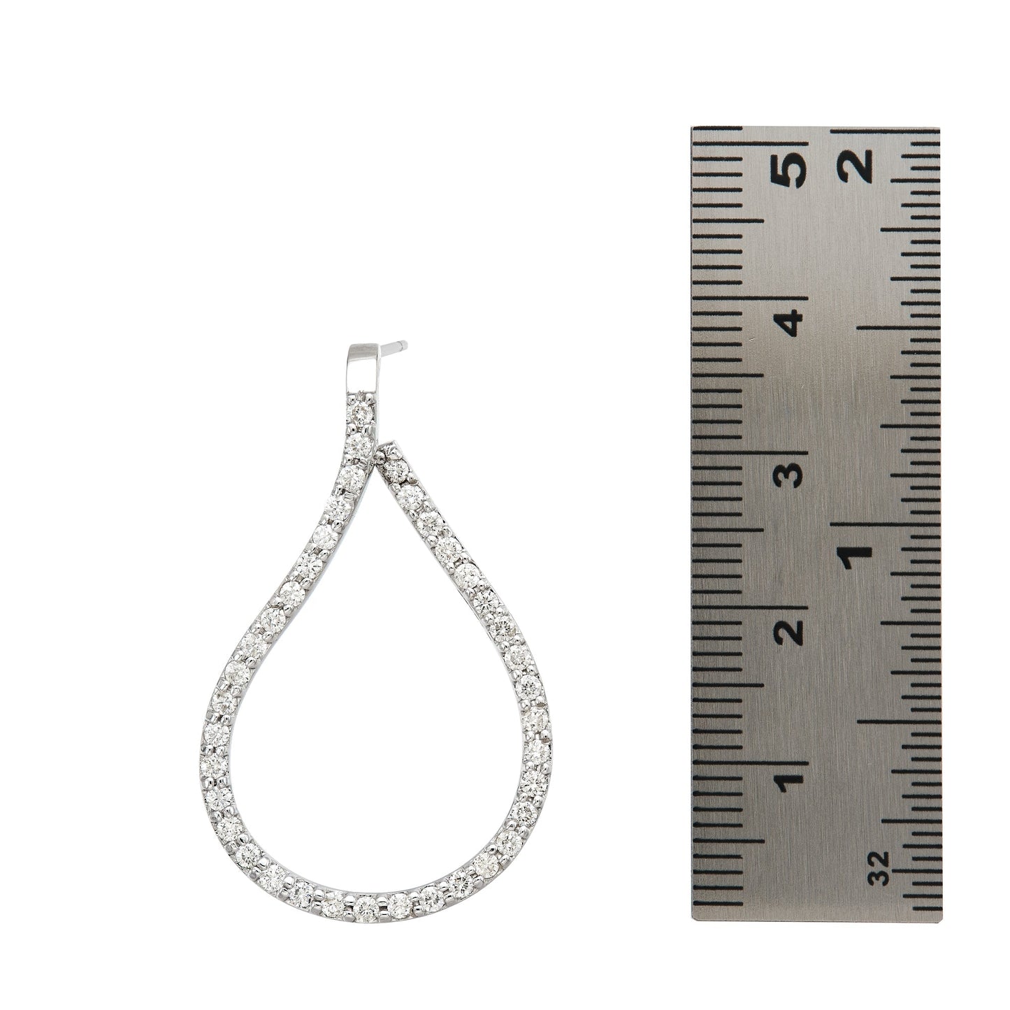 Front Pear Outline Dangle Earrings