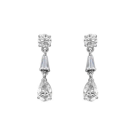 Pear & Baguette Drop Earrings