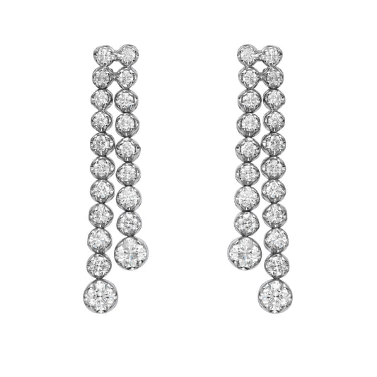Double Line Buttercup Graduated Drop Earrings