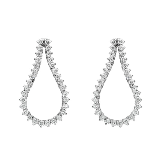 Three Prong Teardrop Outline Earrings
