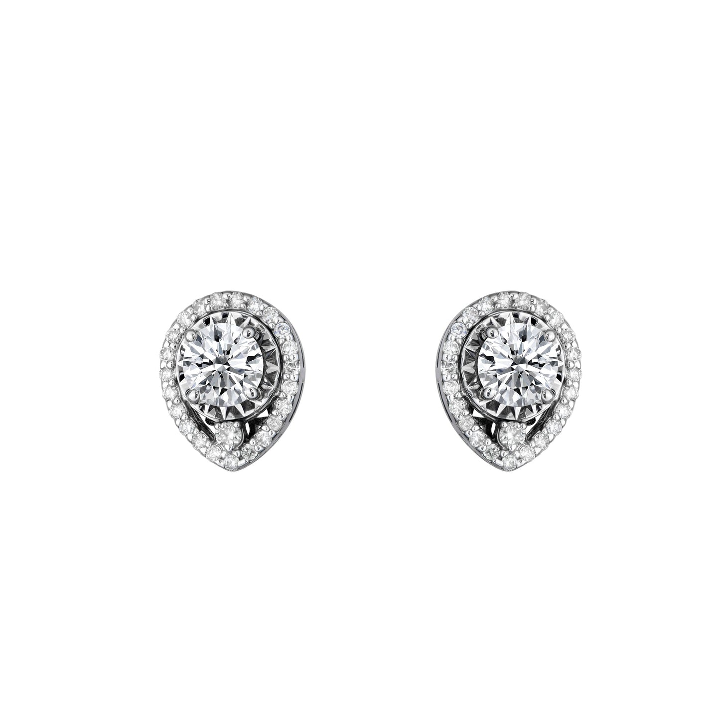 Studs Pear Illusion Earrings