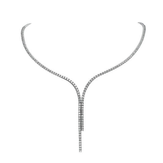 Y Half Tennis Necklace