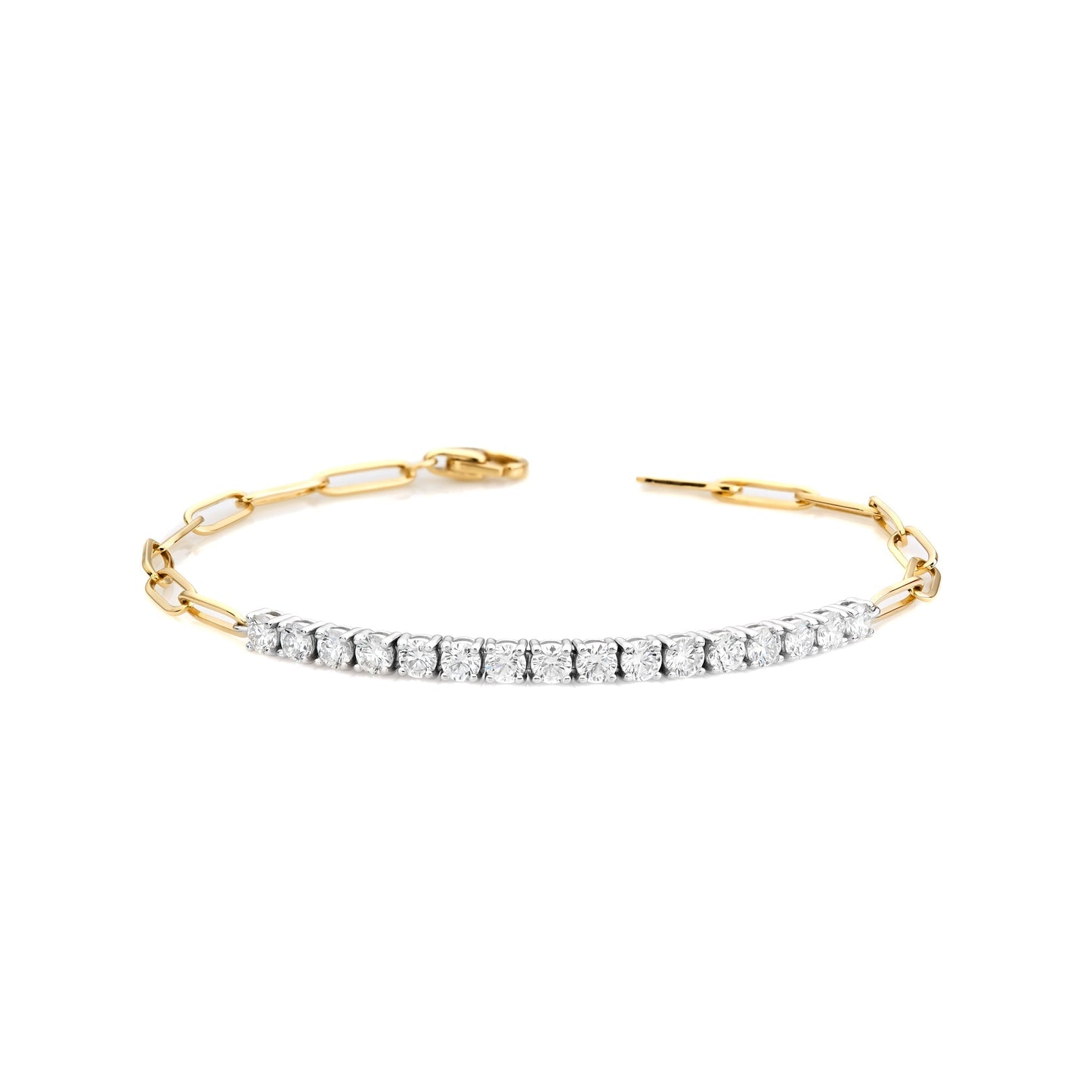 Paperclip Diamond Center Bracelet