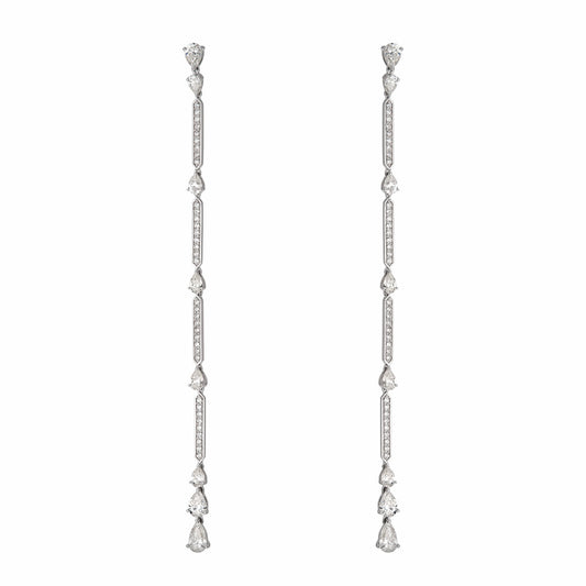 Pear One Line Drop Earrings
