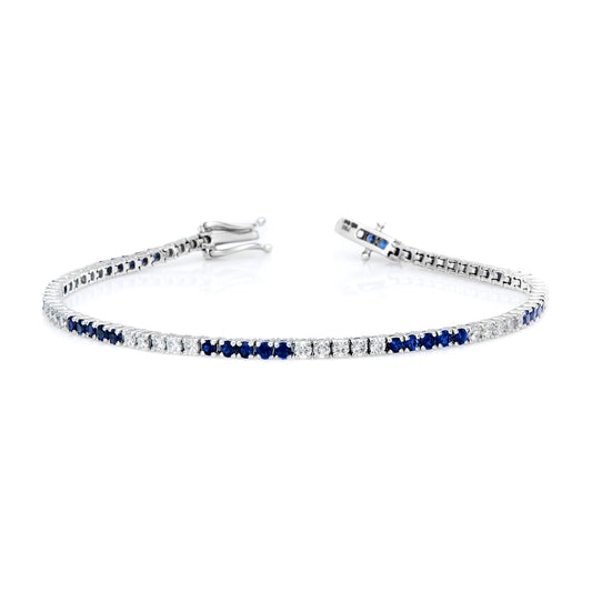 Alternating Sapphire & Diamond Bracelet