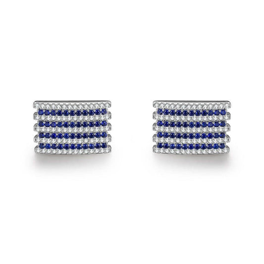 Rectangle Diamond & Fancy Color Rows Cufflinks