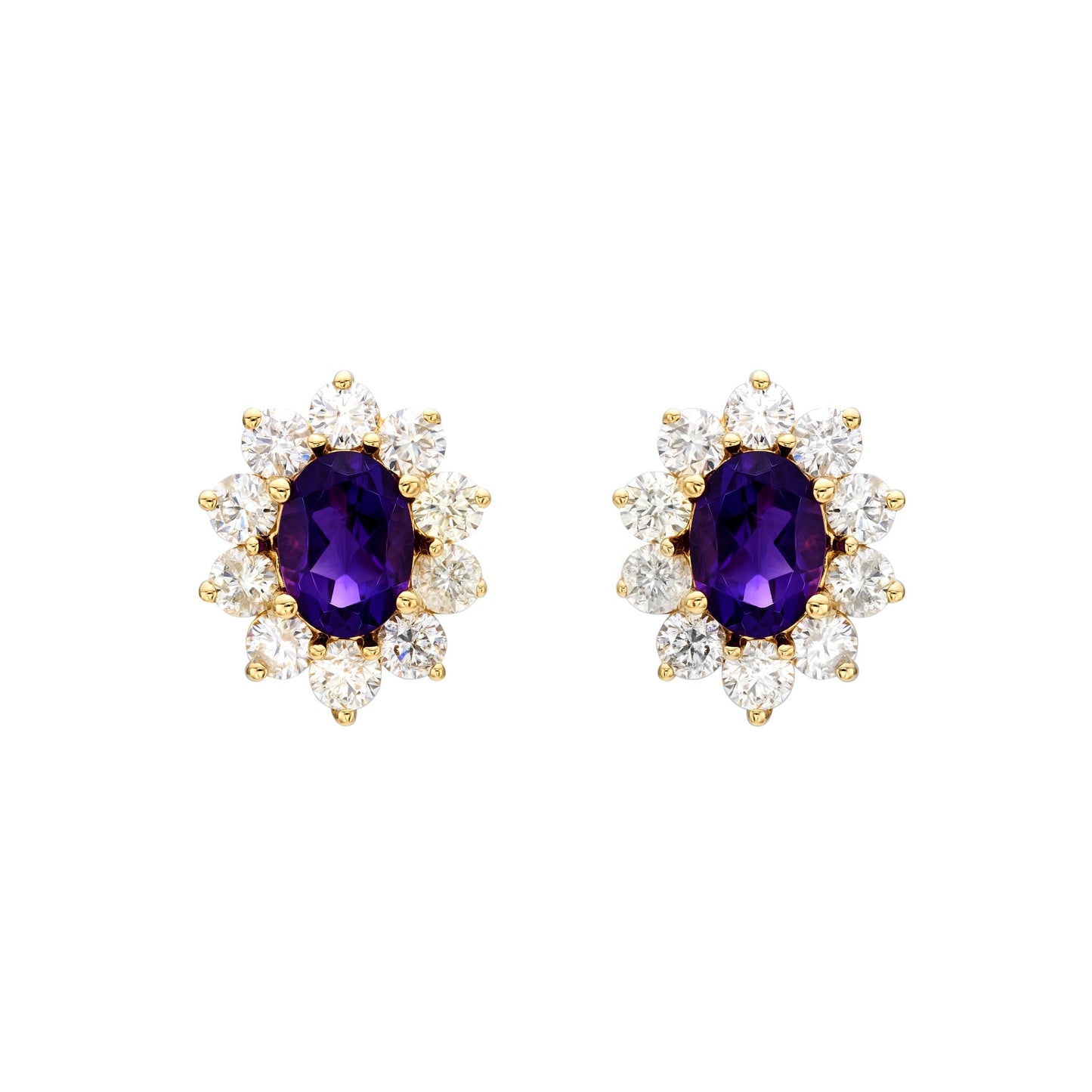Multicolor Oval Halo Earrings