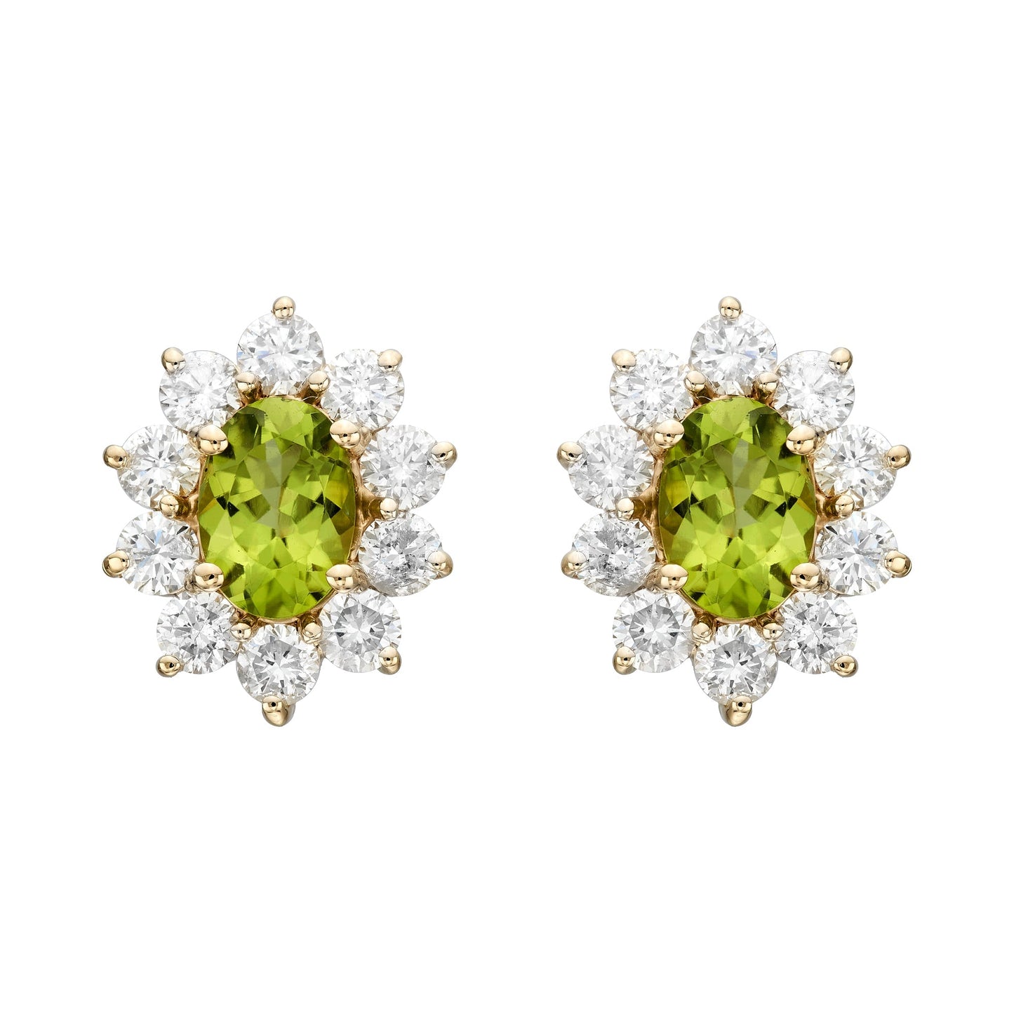 Multicolor Oval Halo Earrings
