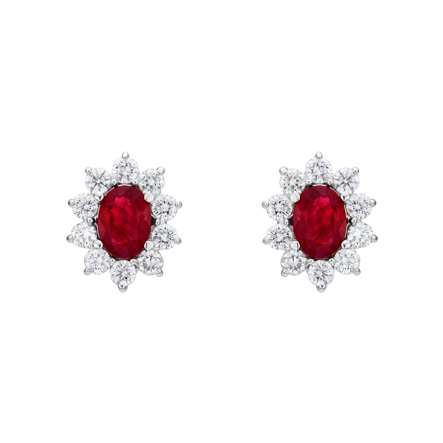 Multicolor Oval Halo Earrings