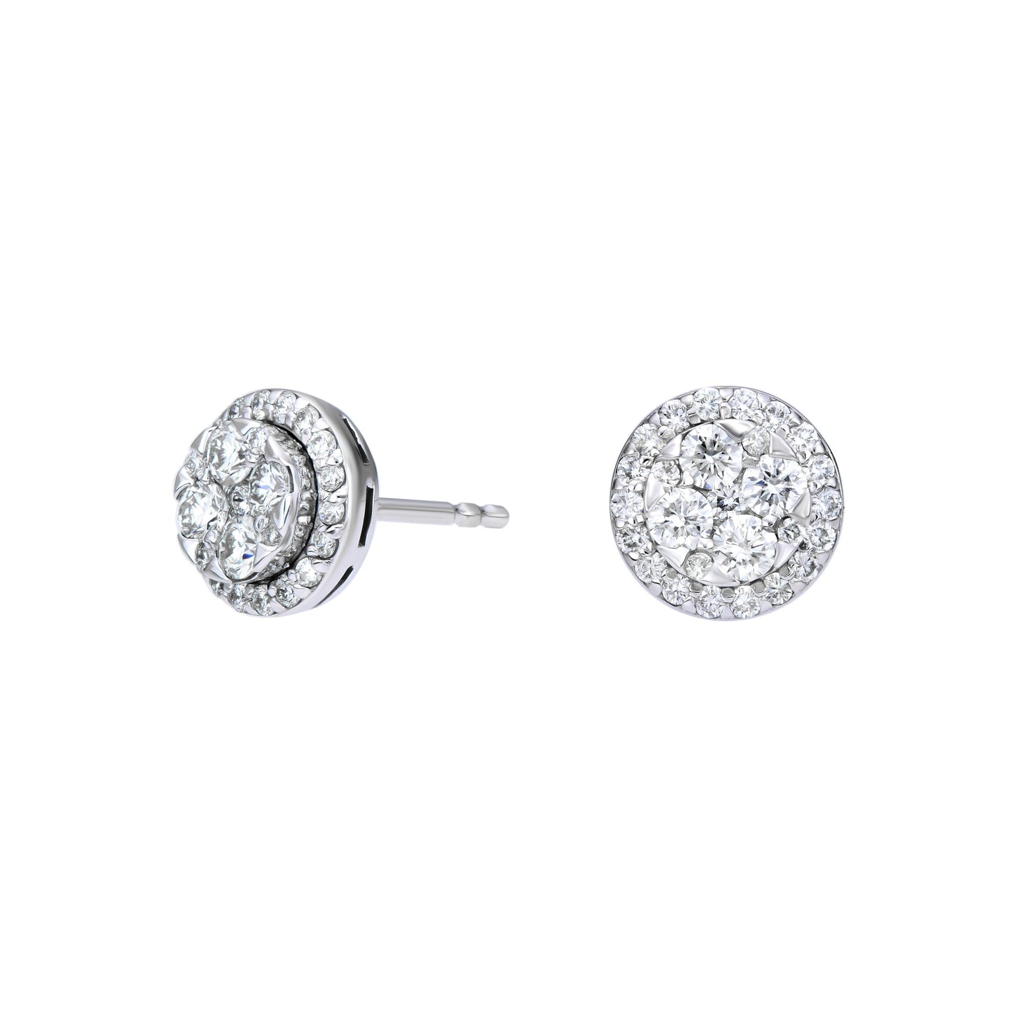 Flower Cluster Illusion Halo Earrings