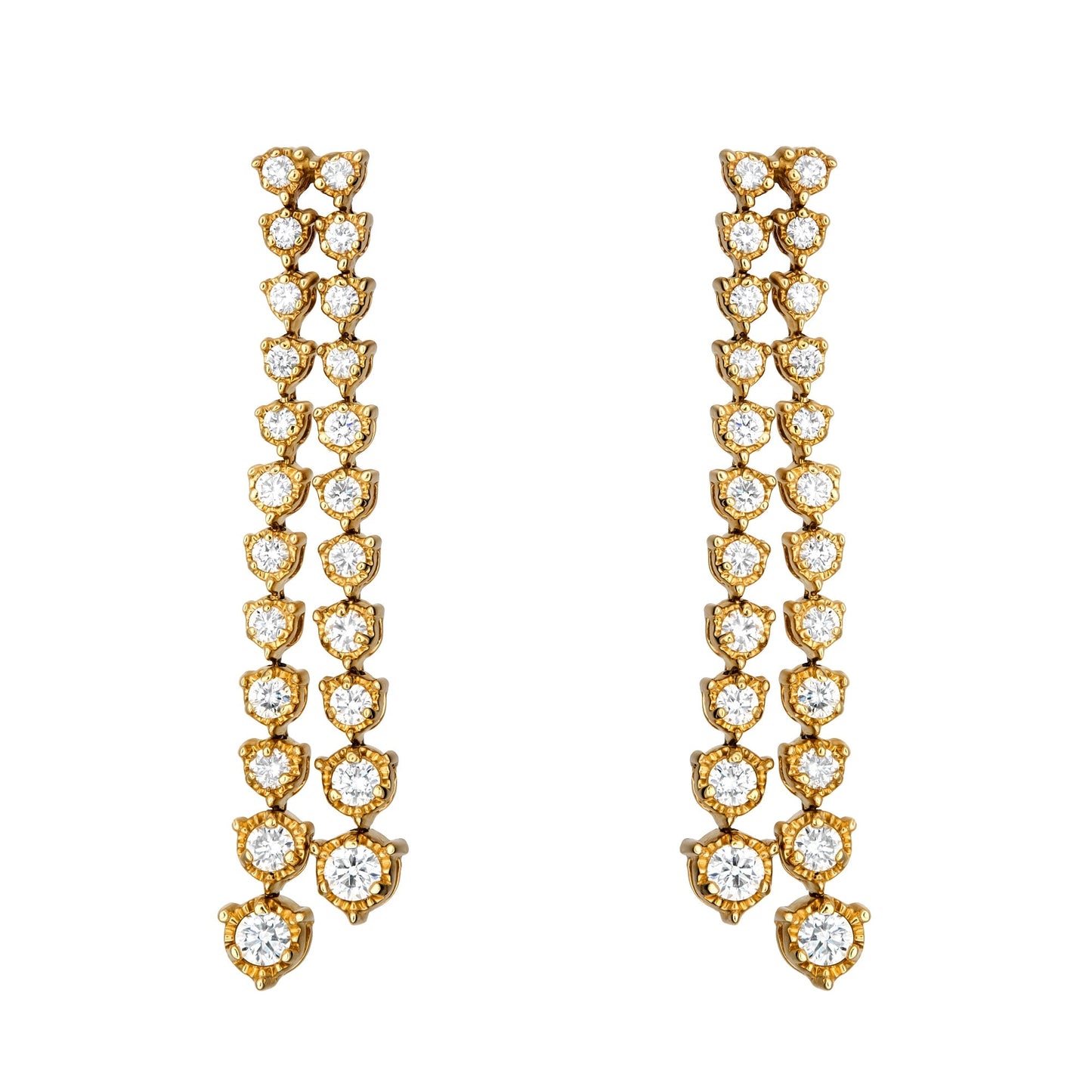Illusion Graduated Double Line Drop Earrings