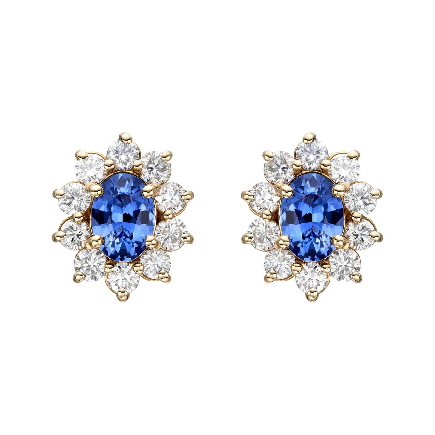 Multicolor Oval Halo Earrings