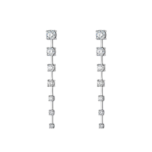 One Line Spaced Graduated Drop Earrings