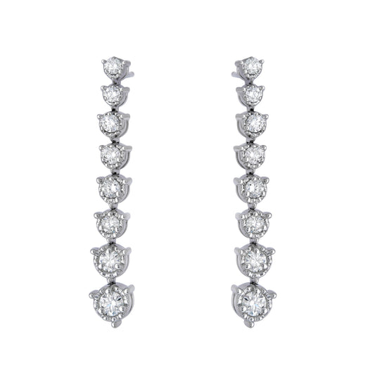 One Line Graduated Illusion Drop Earrings