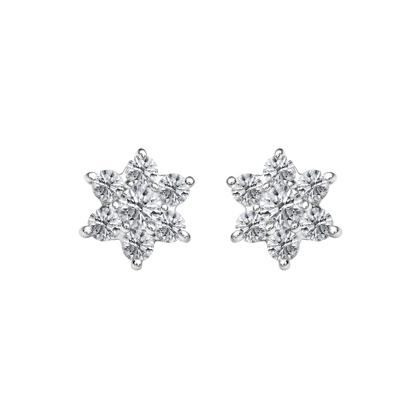 Studs Flower Round Center Cluster Earrings