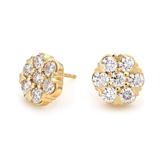 Flower Heart Stud Earrings