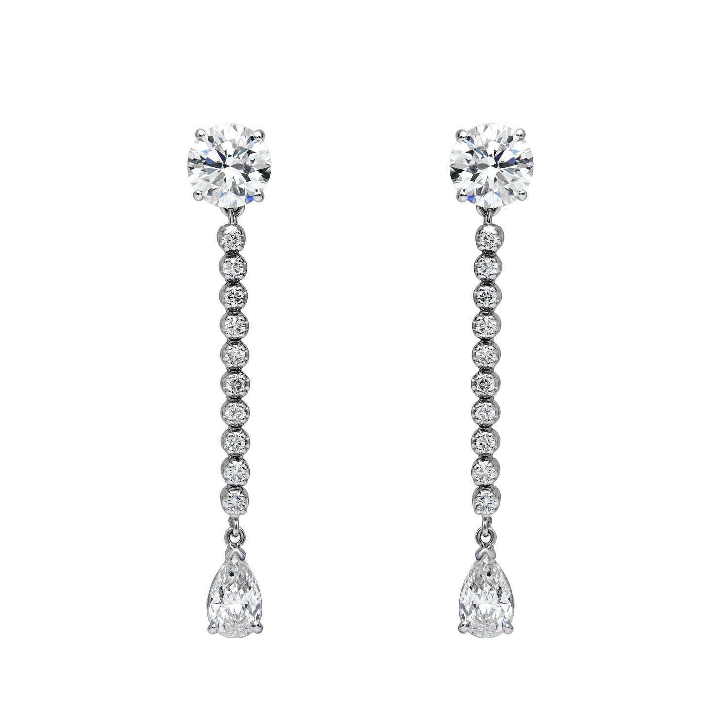 Round Studs With Dangle Earrings