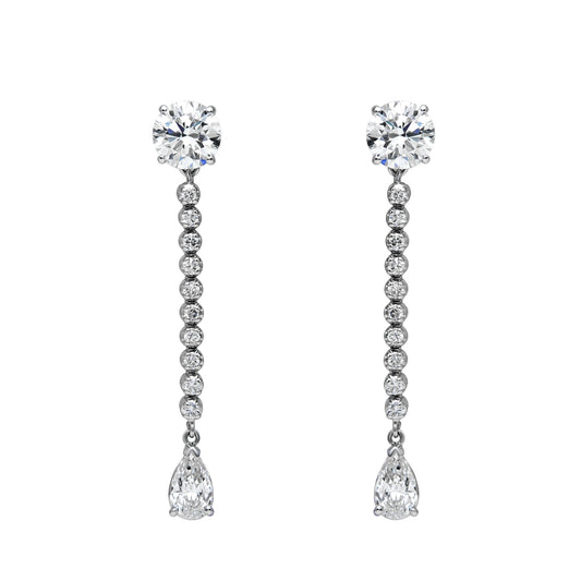 Round Studs With Dangle Earrings