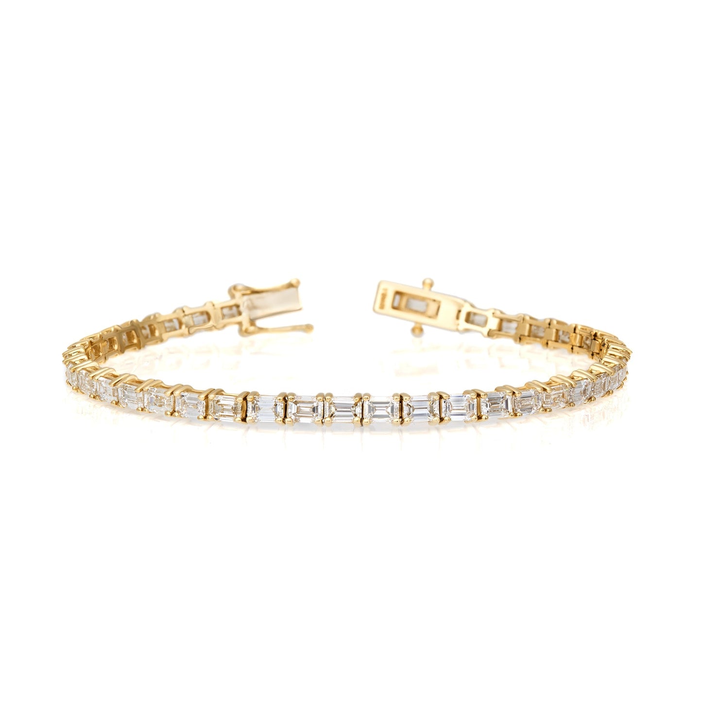 Emerald Cut Horizontal Tennis Bracelet