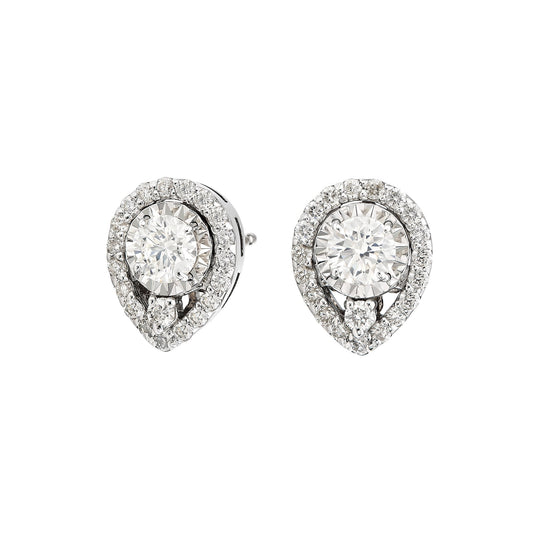 Studs Pear Illusion Earrings