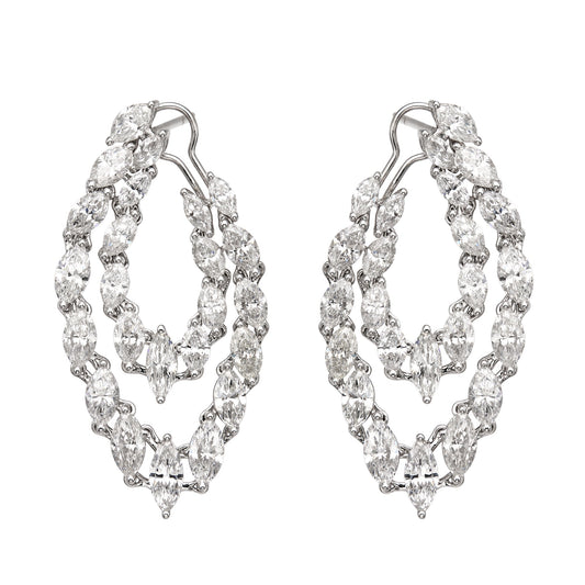 Marquise Double Hoops