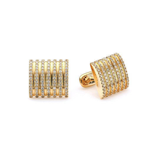 Square Diamond Row Cufflinks