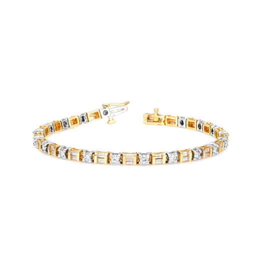 Round & Baguette Alternating Bracelet