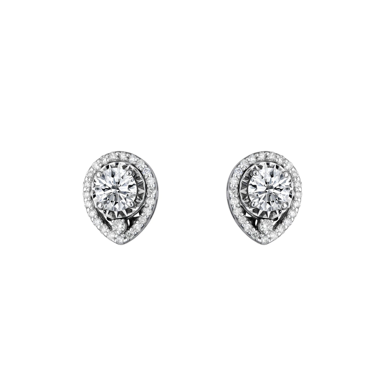 Studs Pear Illusion Earrings