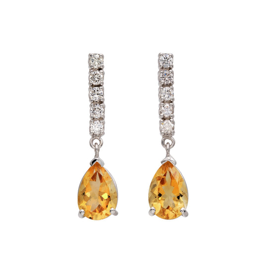 Diamond & Citron Drop Earrings