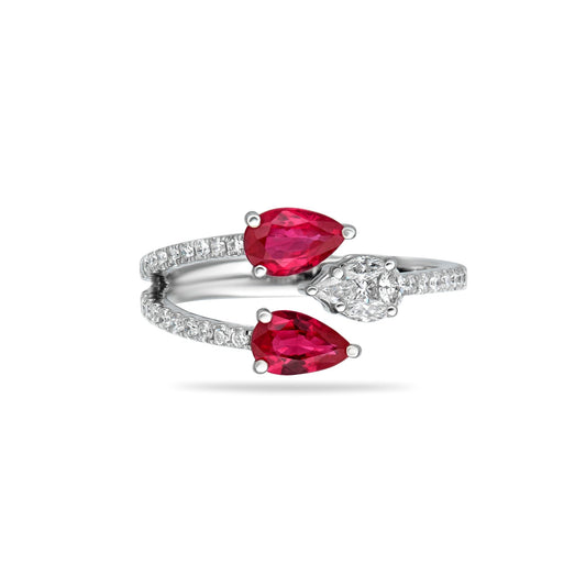 Fancy Color & Diamond Snake Wrap Ring