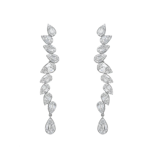 Pear Illusion Wave Earrings