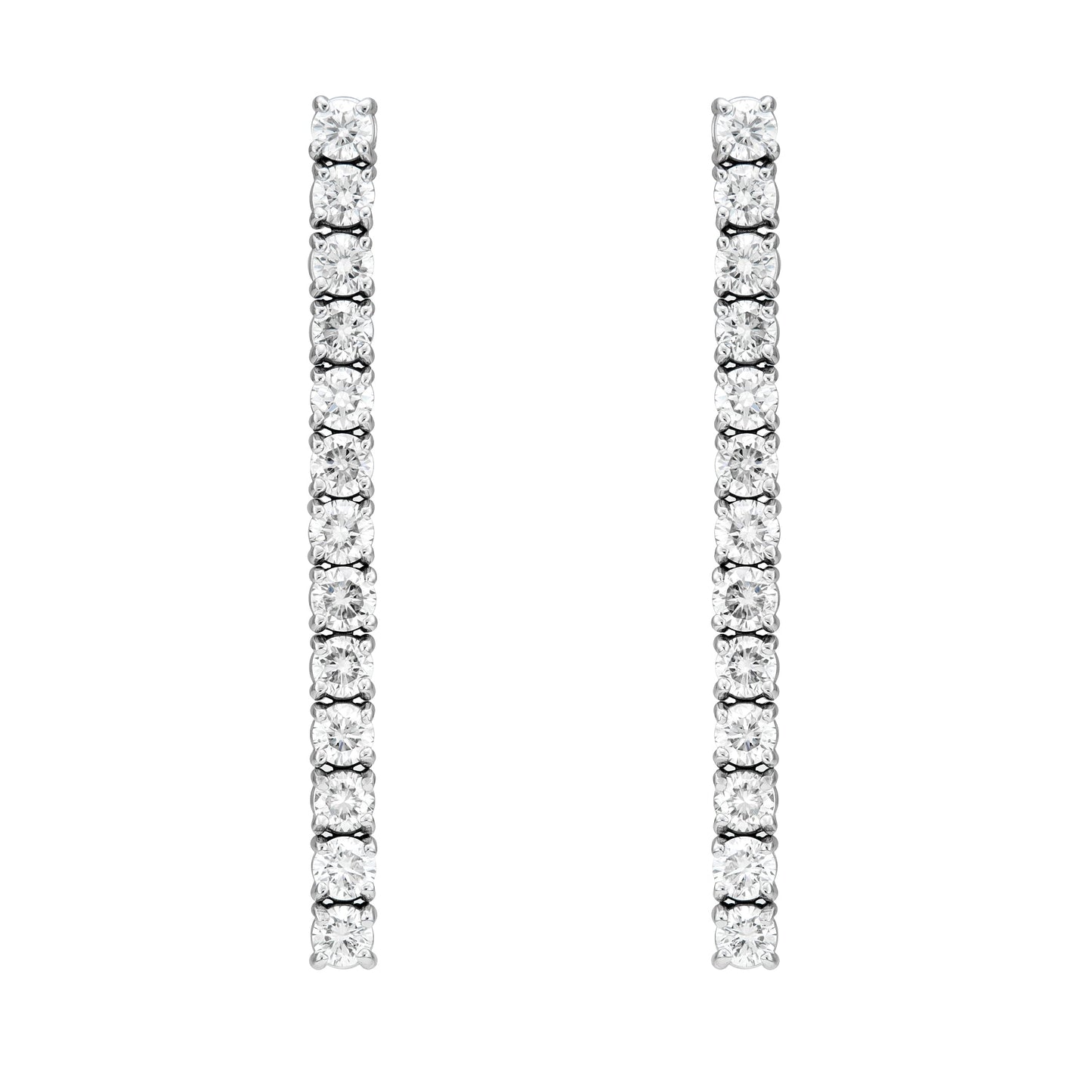 Four Prong One Line Drop Earrings