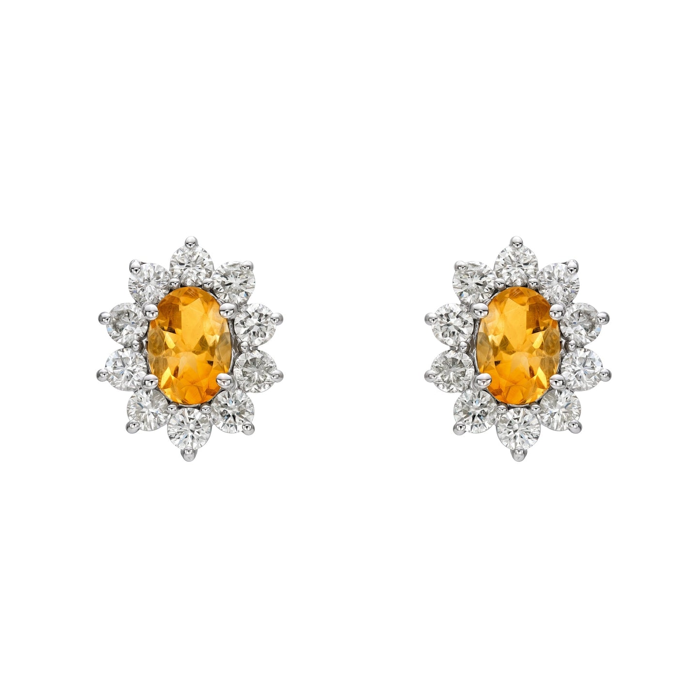 Multicolor Oval Halo Earrings