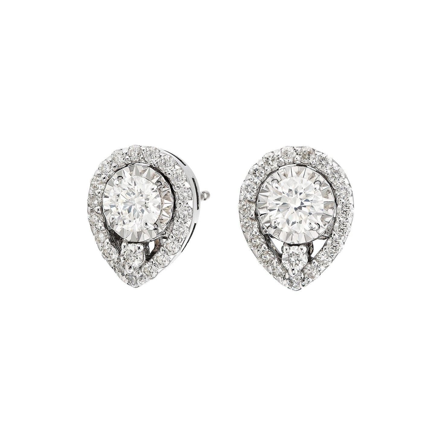 Studs Pear Illusion Earrings